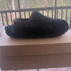 Nike Fuzzy Black Clogs